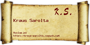 Kraus Sarolta névjegykártya